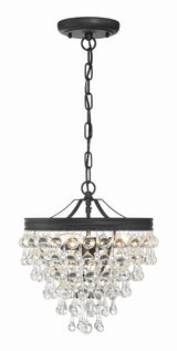 Calypso 3 Light Crystal Teardrop Polished Chrome Mini Chandelier 130-CH