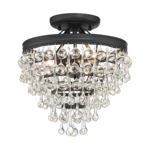 Calypso 3 Light Crystal Teardrop Polished Chrome Semi Flush Mount 130-CH_CEILING