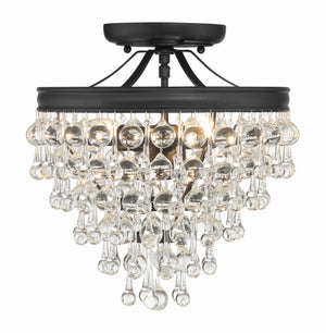 Calypso 3 Light Crystal Teardrop Polished Chrome Semi Flush Mount 130-CH_CEILING