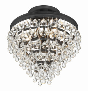 Calypso 3 Light Crystal Teardrop Polished Chrome Semi Flush Mount 130-CH_CEILING