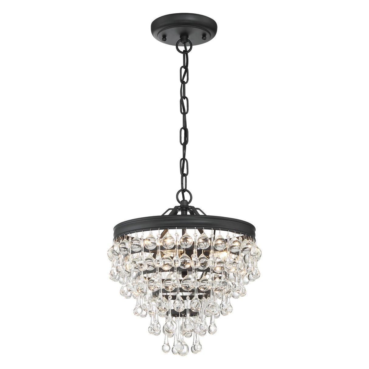 Calypso 3 Light Matte Black Mini Chandelier 130-MK