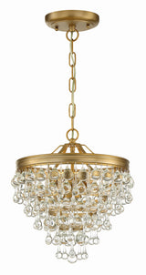 Calypso 3 Light Crystal Teardrop Polished Chrome Mini Chandelier 130-CH