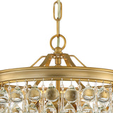 Calypso 3 Light Crystal Teardrop Polished Chrome Mini Chandelier 130-CH