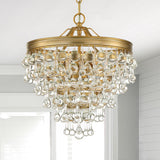 Calypso 3 Light Crystal Teardrop Polished Chrome Mini Chandelier 130-CH