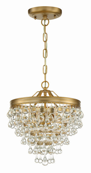 Calypso 3 Light Crystal Teardrop Vibrant Gold Mini Chandelier 130-VG