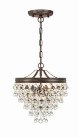 Calypso 3 Light Crystal Teardrop Polished Chrome Mini Chandelier 130-CH