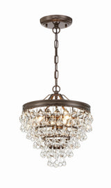 Calypso 3 Light Crystal Teardrop Polished Chrome Mini Chandelier 130-CH