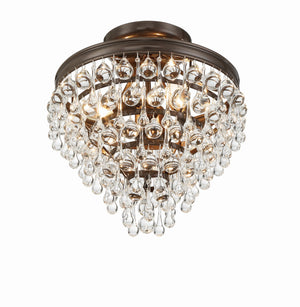 Calypso 3 Light Crystal Teardrop Polished Chrome Semi Flush Mount 130-CH_CEILING