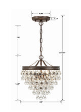 Calypso 3 Light Crystal Teardrop Polished Chrome Mini Chandelier 130-CH