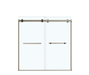 MAAX 136270-900-289-000 Duel 56-59 x 55 ½ x 59 in. 8 mm Bypass Tub Door for Alcove Installation with Clear glass in Brushed Nickel & Matte Black