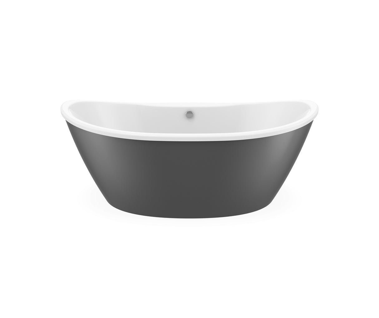 MAAX 106193-000-002-126 Delsia 6636 AcrylX Freestanding Center Drain Bathtub in White with Thundey Grey Skirt