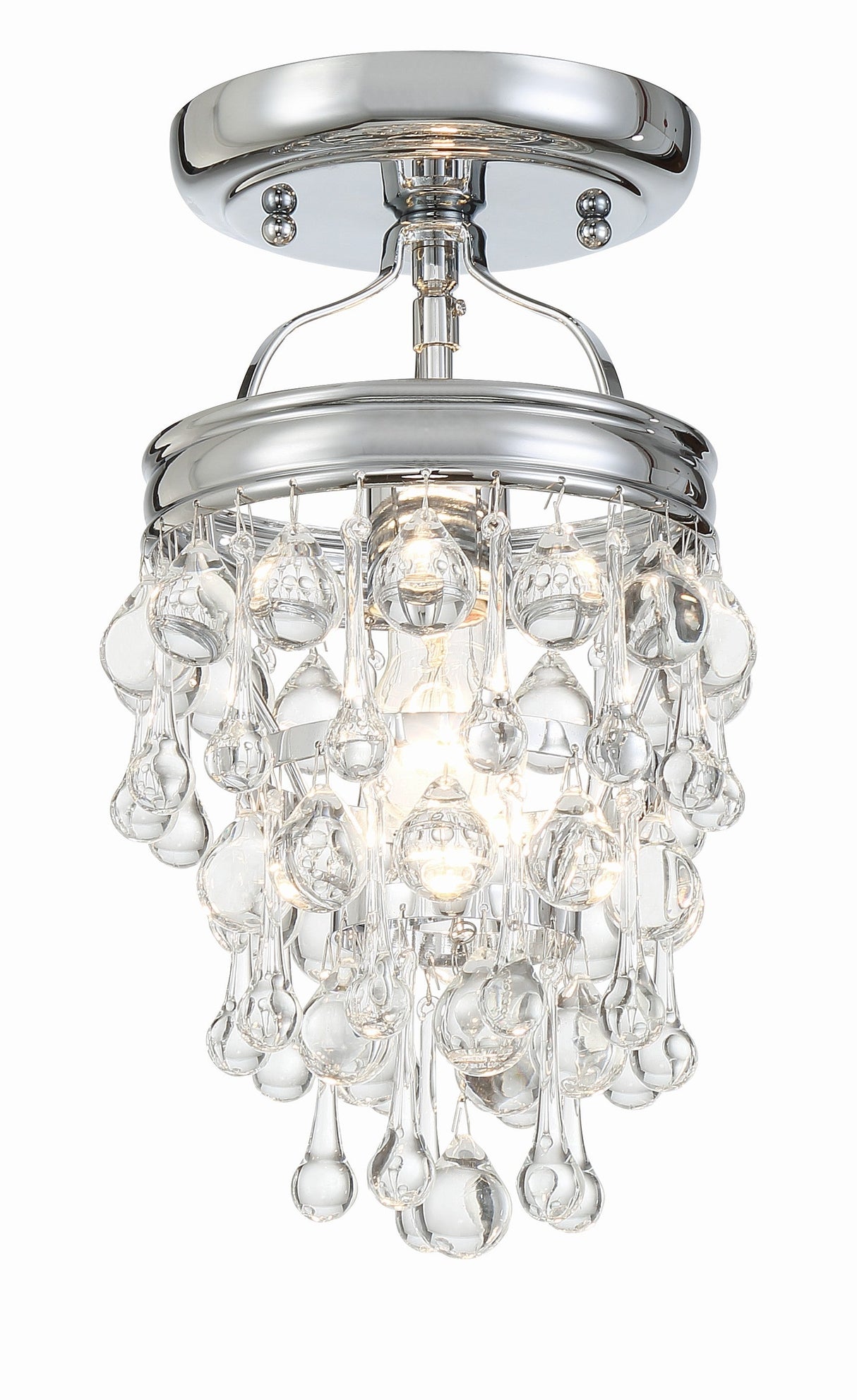 Calypso 1 Light Crystal Teardrop Polished Chrome Semi Flush Mount 131-CH_CEILING