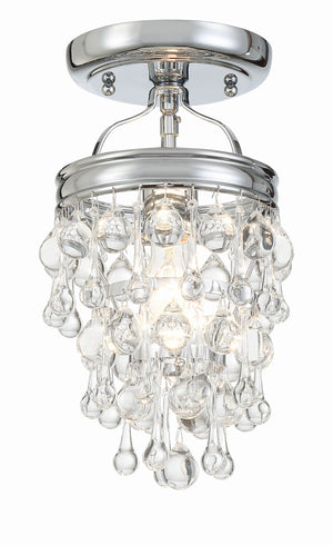 Calypso 1 Light Crystal Teardrop Polished Chrome Semi Flush Mount 131-CH_CEILING