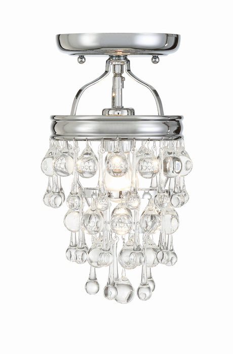 Calypso 1 Light Crystal Teardrop Polished Chrome Semi Flush Mount 131-CH_CEILING