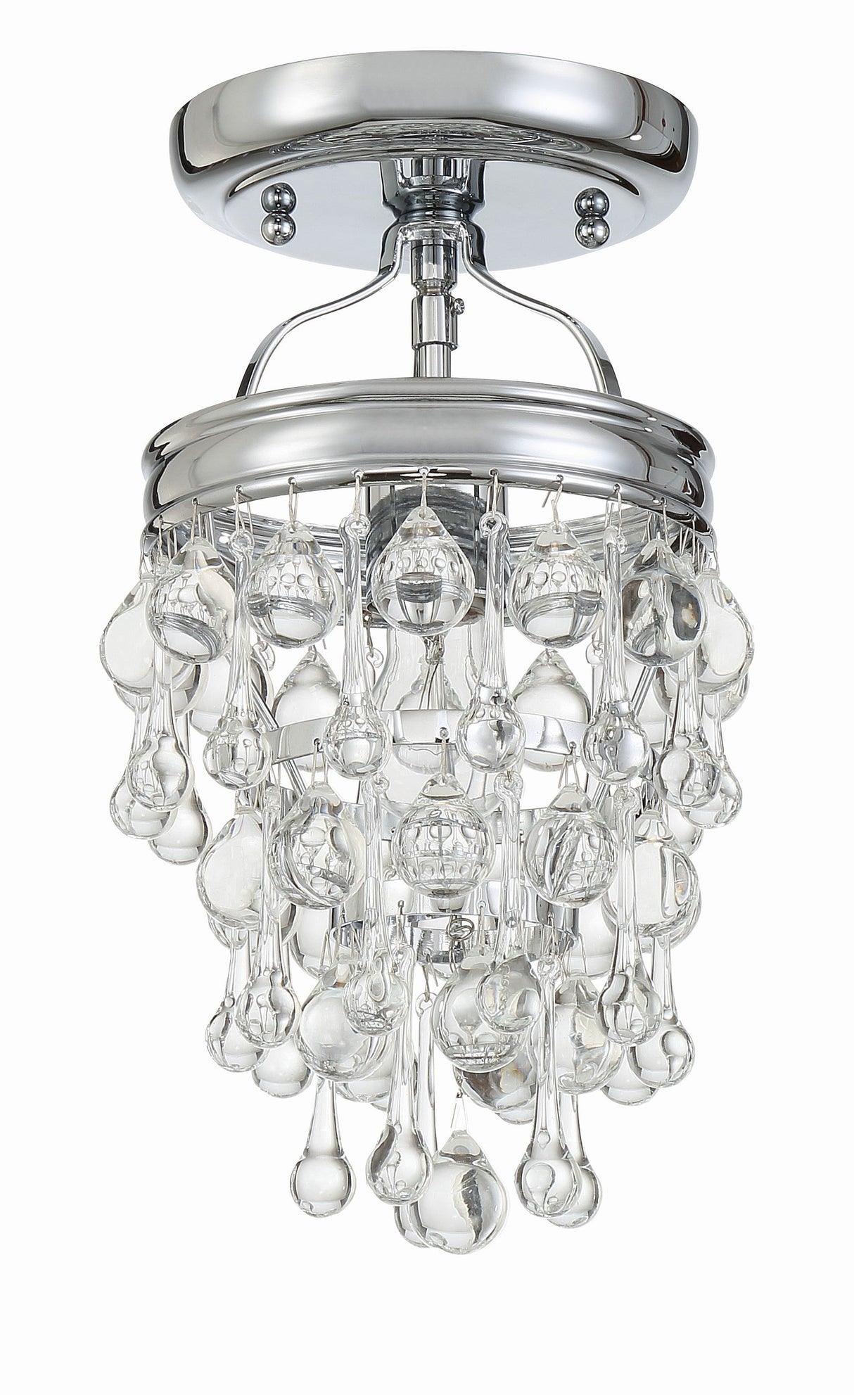 Calypso 1 Light Crystal Teardrop Polished Chrome Semi Flush Mount 131-CH_CEILING