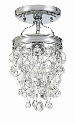 Calypso 1 Light Crystal Teardrop Polished Chrome Semi Flush Mount 131-CH_CEILING