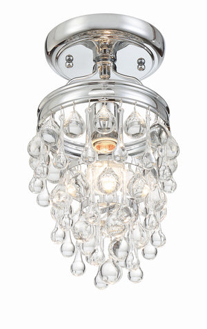 Calypso 1 Light Crystal Teardrop Polished Chrome Semi Flush Mount 131-CH_CEILING