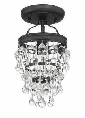 Calypso 1 Light Crystal Teardrop Polished Chrome Semi Flush Mount 131-CH_CEILING