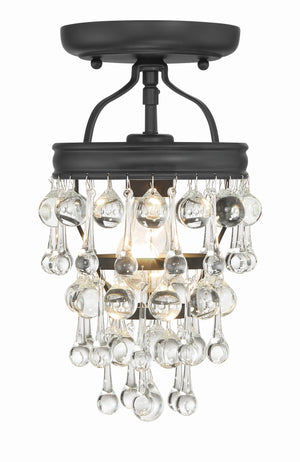 Calypso 1 Light Crystal Teardrop Polished Chrome Semi Flush Mount 131-CH_CEILING