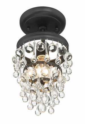 Calypso 1 Light Crystal Teardrop Polished Chrome Semi Flush Mount 131-CH_CEILING