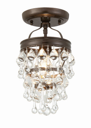 Calypso 1 Light Crystal Teardrop Polished Chrome Semi Flush Mount 131-CH_CEILING