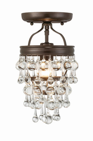 Calypso 1 Light Crystal Teardrop Polished Chrome Semi Flush Mount 131-CH_CEILING