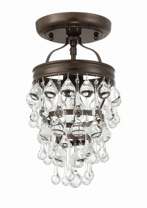 Calypso 1 Light Crystal Teardrop Polished Chrome Semi Flush Mount 131-CH_CEILING