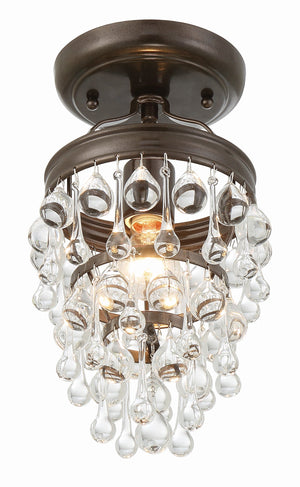 Calypso 1 Light Crystal Teardrop Polished Chrome Semi Flush Mount 131-CH_CEILING