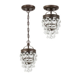 Calypso 1 Light Crystal Teardrop Polished Chrome Semi Flush Mount 131-CH_CEILING