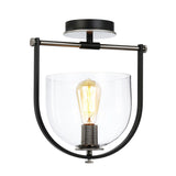 Cheshire Semi-Flush Mount Light - Black & Nickel