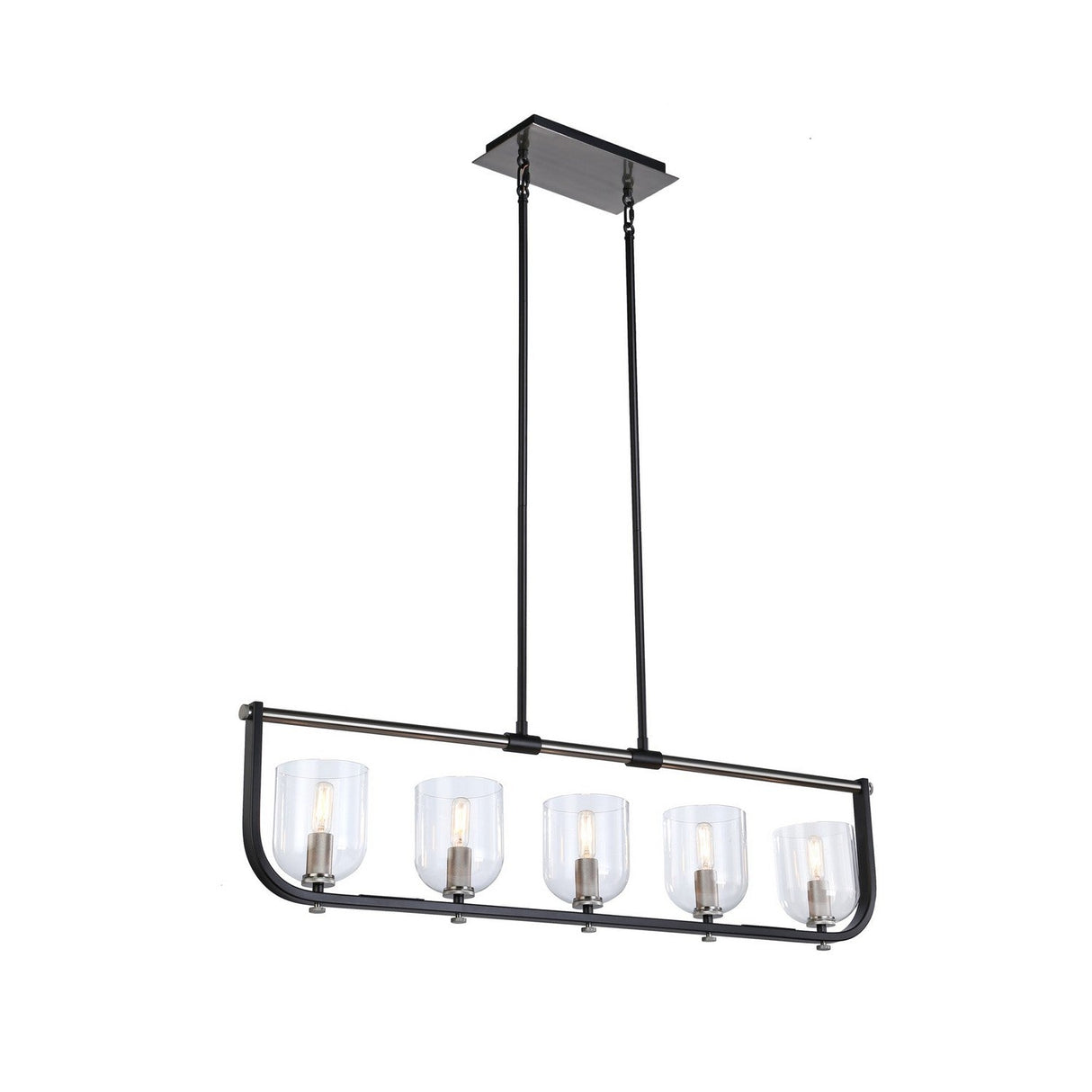 Cheshire Linear Chandelier - Black & Nickel
