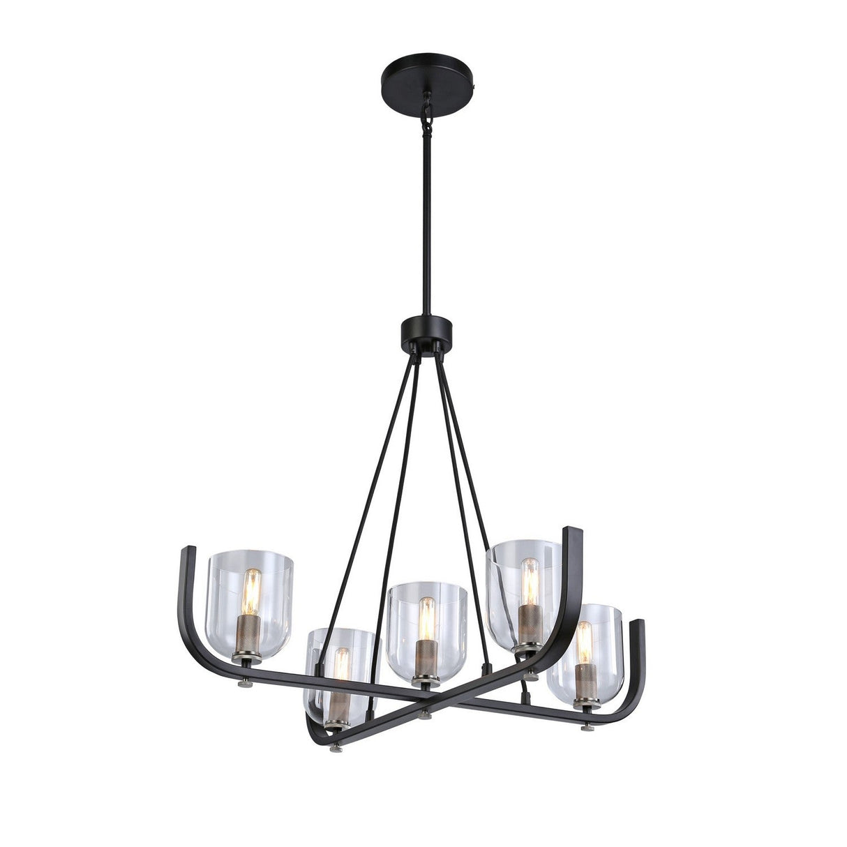 Cheshire Chandelier - Black & Nickel