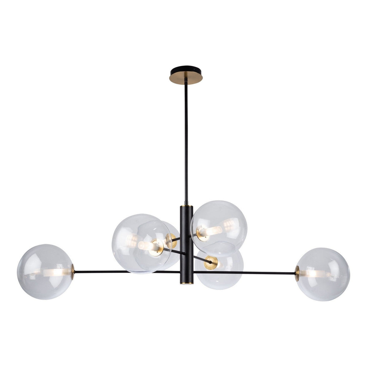 Aurelia Chandelier - Matte Black & Brass / 34.50