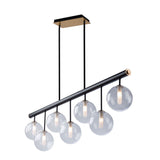 Aurelia Linear Chandelier - Matte Black & Brass / 48.00