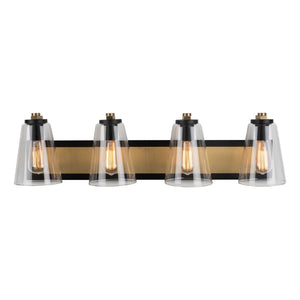Treviso Bathroom Vanity Light - Black & Brass / 4-Light