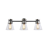 Kanata Bathroom Vanity Light - Black & Brushed Nickel / 3-Light