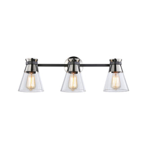 Kanata Bathroom Vanity Light - Black & Brushed Nickel / 3-Light