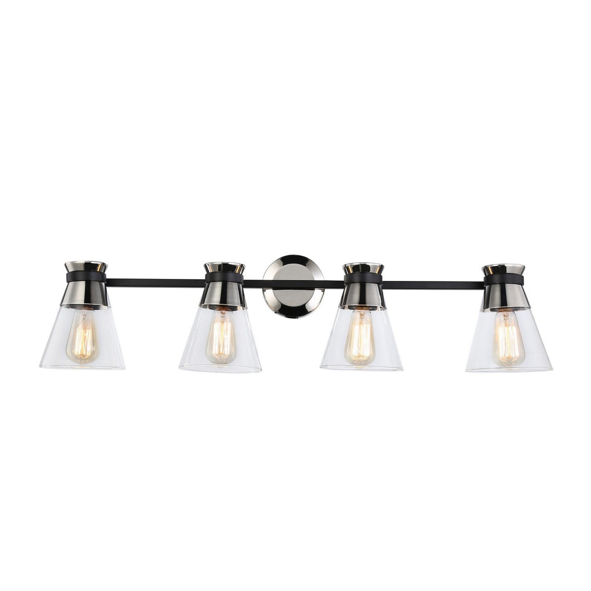 Kanata Bathroom Vanity Light - Black & Brushed Nickel / 4-Light