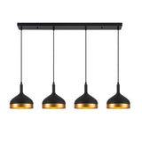 Dash Linear Multi Light Chandelier - Black & Gold