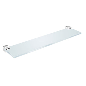 DAX Milan Brass and Glass Bathroom Shelf Wall Mount, Brushed Nickel DAX-GDC160144-BN