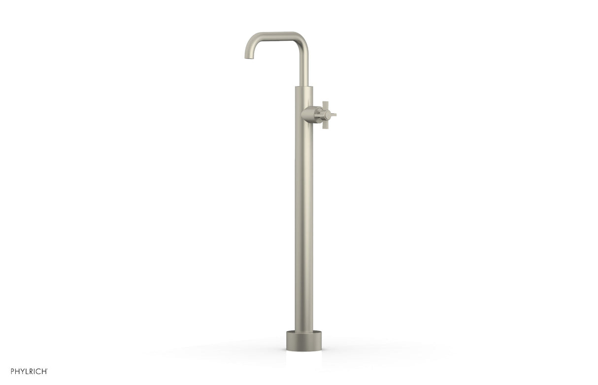 Phylrich D132-45-02-15B BASIC Tall Floor Mount Tub Filler - Cross Handle D132-45-02 - Burnished Nickel