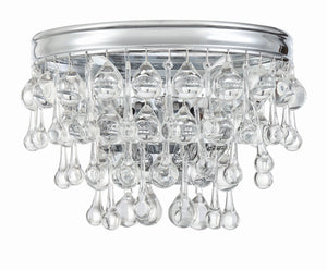 Calypso 2 Light Crystal Teardrop Polished Chrome Sconce 132-CH