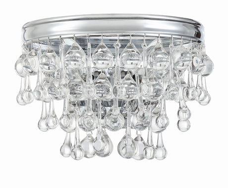 Calypso 2 Light Crystal Teardrop Polished Chrome Sconce 132-CH