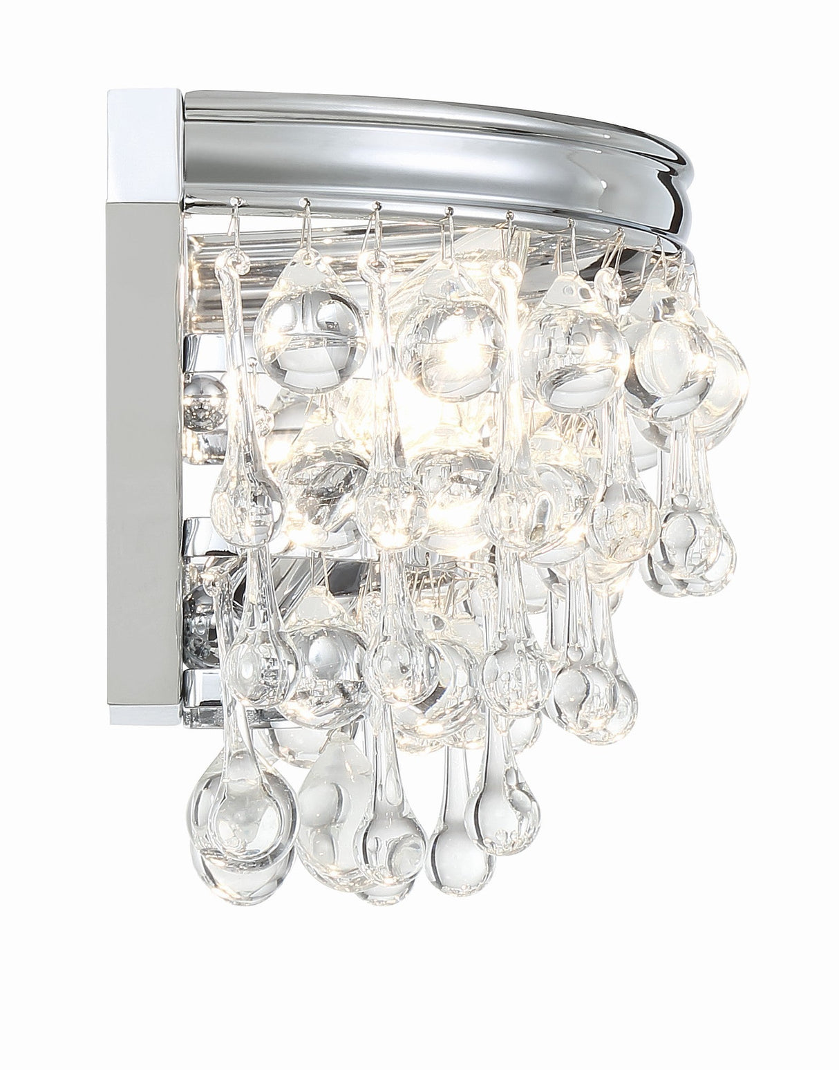 Calypso 2 Light Crystal Teardrop Polished Chrome Sconce 132-CH