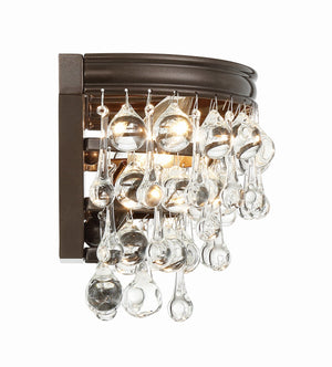 Calypso 2 Light Crystal Teardrop Polished Chrome Sconce 132-CH