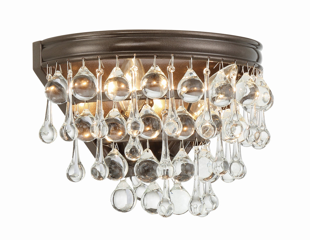 Calypso 2 Light Crystal Teardrop Polished Chrome Sconce 132-CH