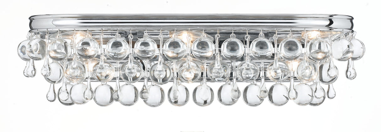 Calypso 6 Light Crystal Teardrop Polished Chrome Bathroom Vanity 133-CH