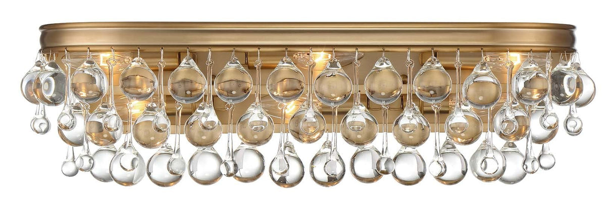 Calypso 6 Light Crystal Teardrop Vibrant Gold Bathroom Vanity 133-VG
