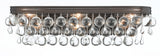 Calypso 6 Light Crystal Teardrop Polished Chrome Bathroom Vanity 133-CH