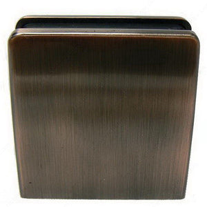 Richelieu GMGC398BN Square Glass Clamp for Flat Surface Mounting, Adjustable, Brushed Nickel